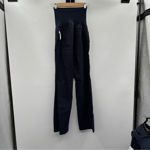A Pea in the Pod Maternity Navy Blue Pull On Stretchy Bootleg Pants Size L - Picture 4 of 6